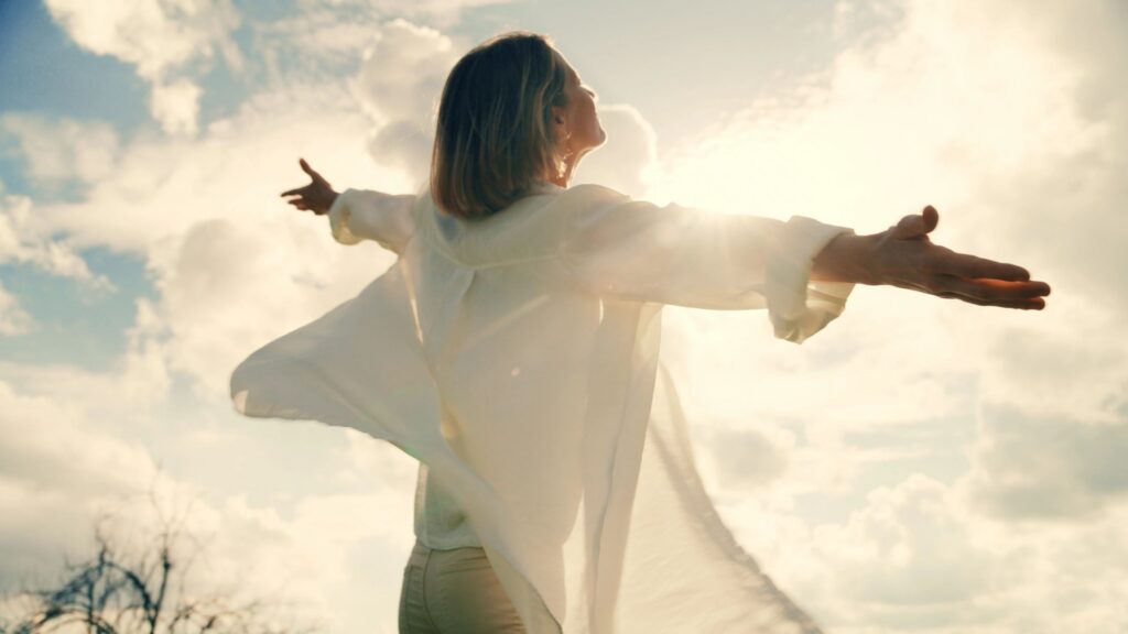 Joyful Woman Relishing Outdoor Freedom