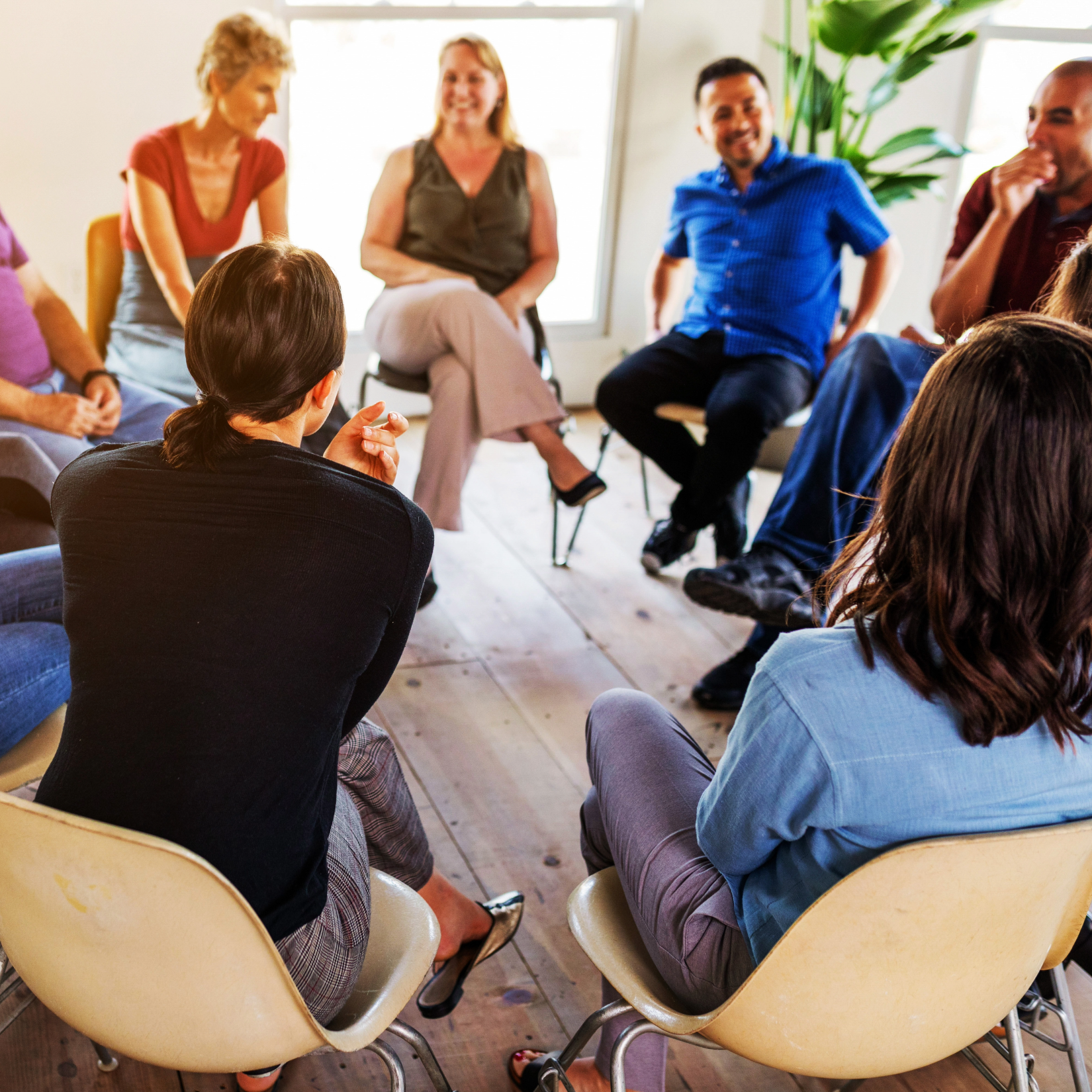 Personal growth circle in a supportive group setting